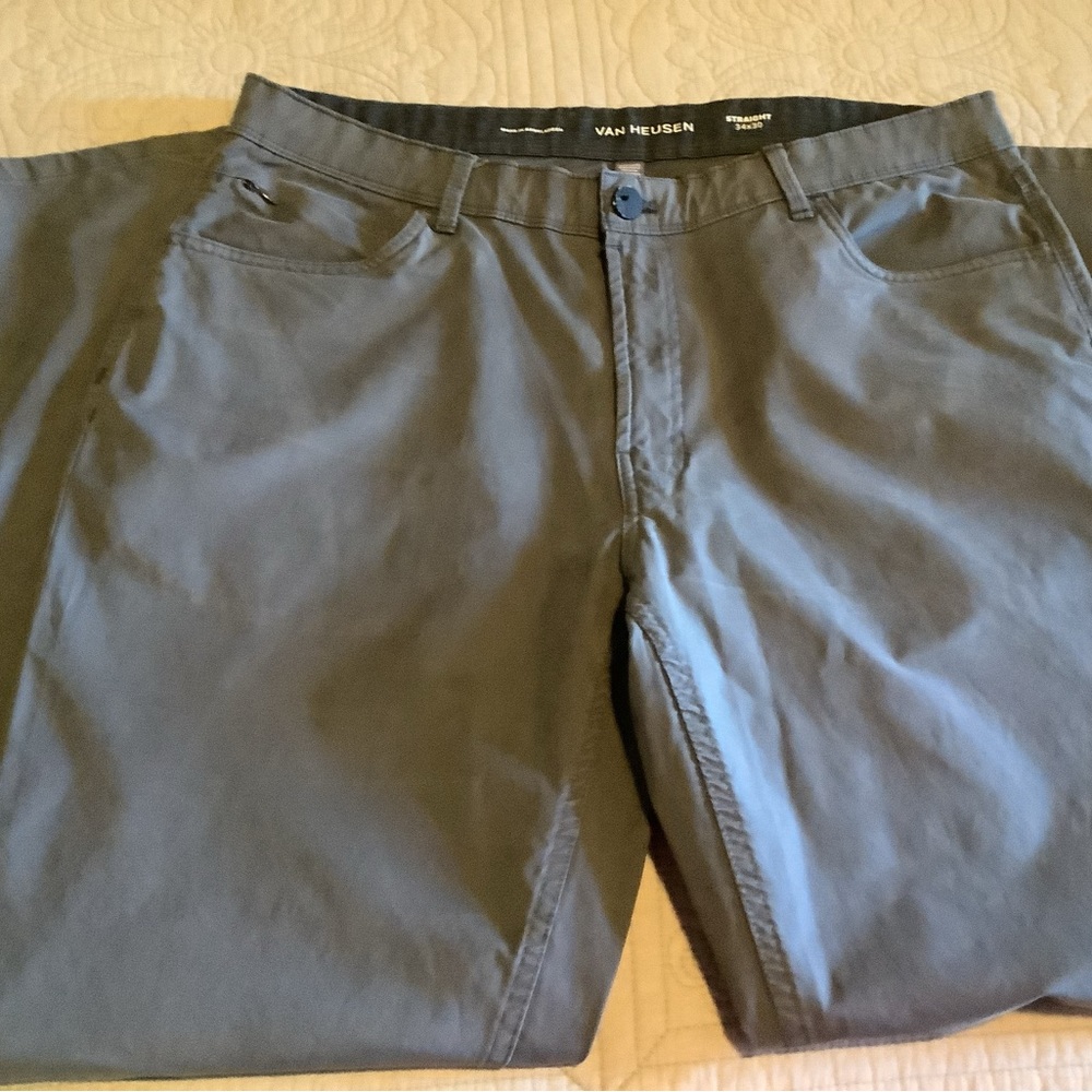 Van Heusen Straight Fit Chinos in Charcoal Black 34x30